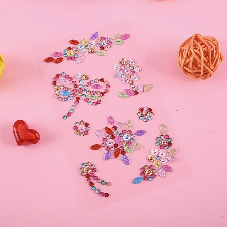Rhinestone Sticker Sheet Self-adhesive Crystals Craft Jewels Gem Stickers, Multicolor