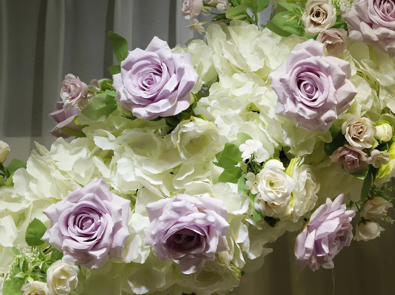 Round Shape Wedding Arch With White Purple Artificial Silk Rose Floral Wedding Backdrop Stage Flower Stand For Wedding Event