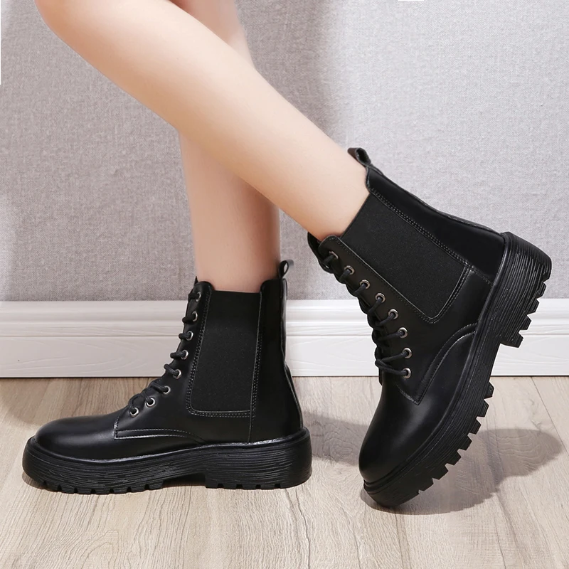 2021 New European Ankle Bot Lady Botas Mujer Boots Black Shoes Women Boots