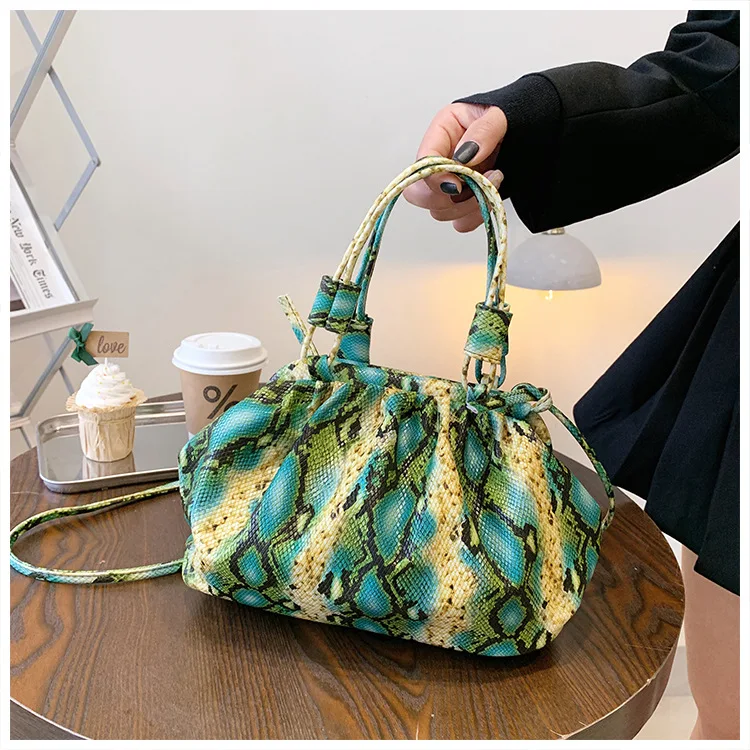 
Designer pu leather bags snake bucket baguette bag handbags satin cloud bag for women evening handbags 