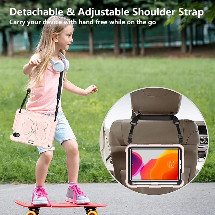 New Design Tablet Case Butterfly Flat 360-degree Shockproof Cover Drop-proof Protective Case for iPad mini 6 5 4 Air 4 10.2 10.9