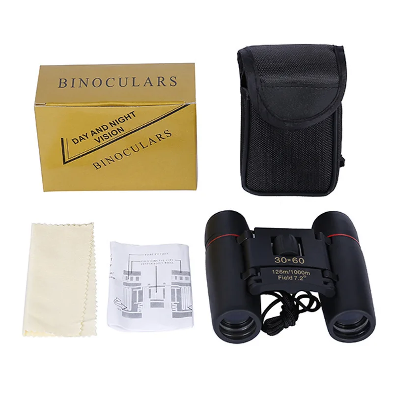 Wholesale Pocket Kids Binoculars 30X60 Angle Portable Low Light Outdoor Night Vision Binoculars