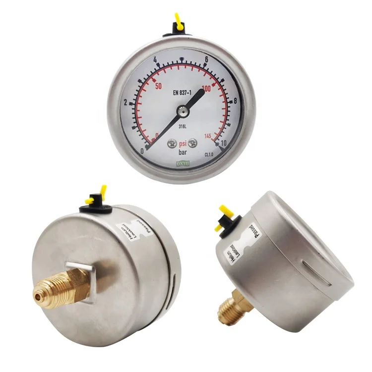 Fat Yellow Oil Pressure Gauge 0870 Psi Ryco Manometers