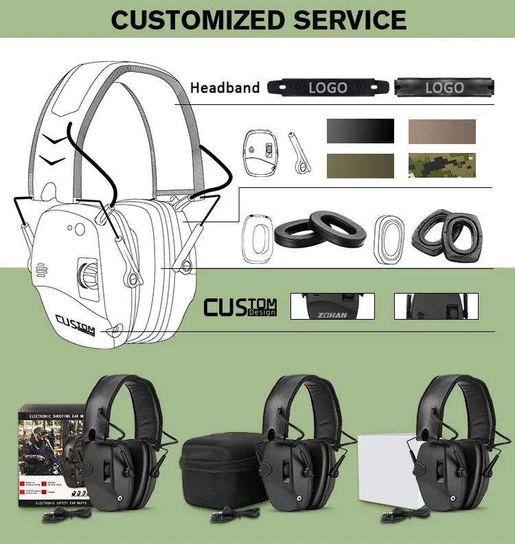 Electronic Earmuffs Shooting Tactical Ear Protection Noise Cancelling Outdoor Electronic Earmuff Hearing Protection Hunting