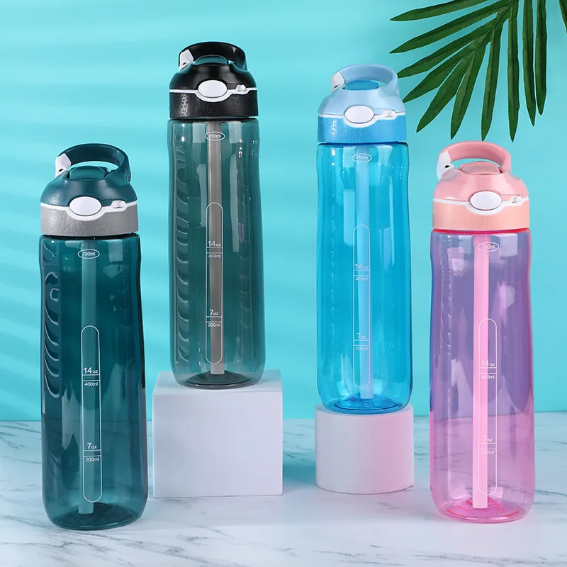 Bpa Free Large Water Bottle Gym Water Bottles For Sports 1l Tritan Plastic Bottle With Straw