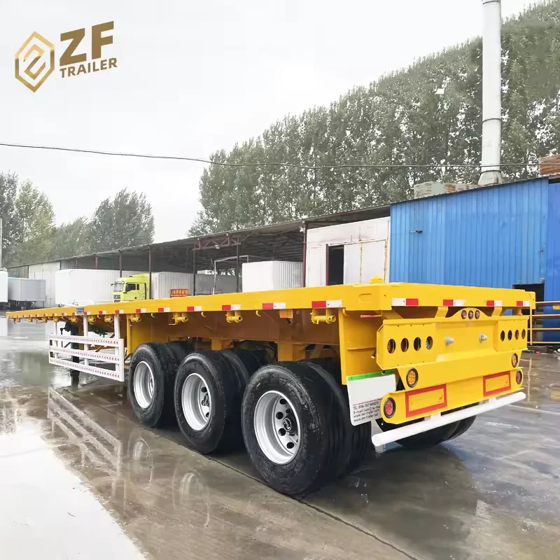 New and Used Tri-axle 40 feet Flatbed truck trailer and used 40ft flat bed semi trailer for sale