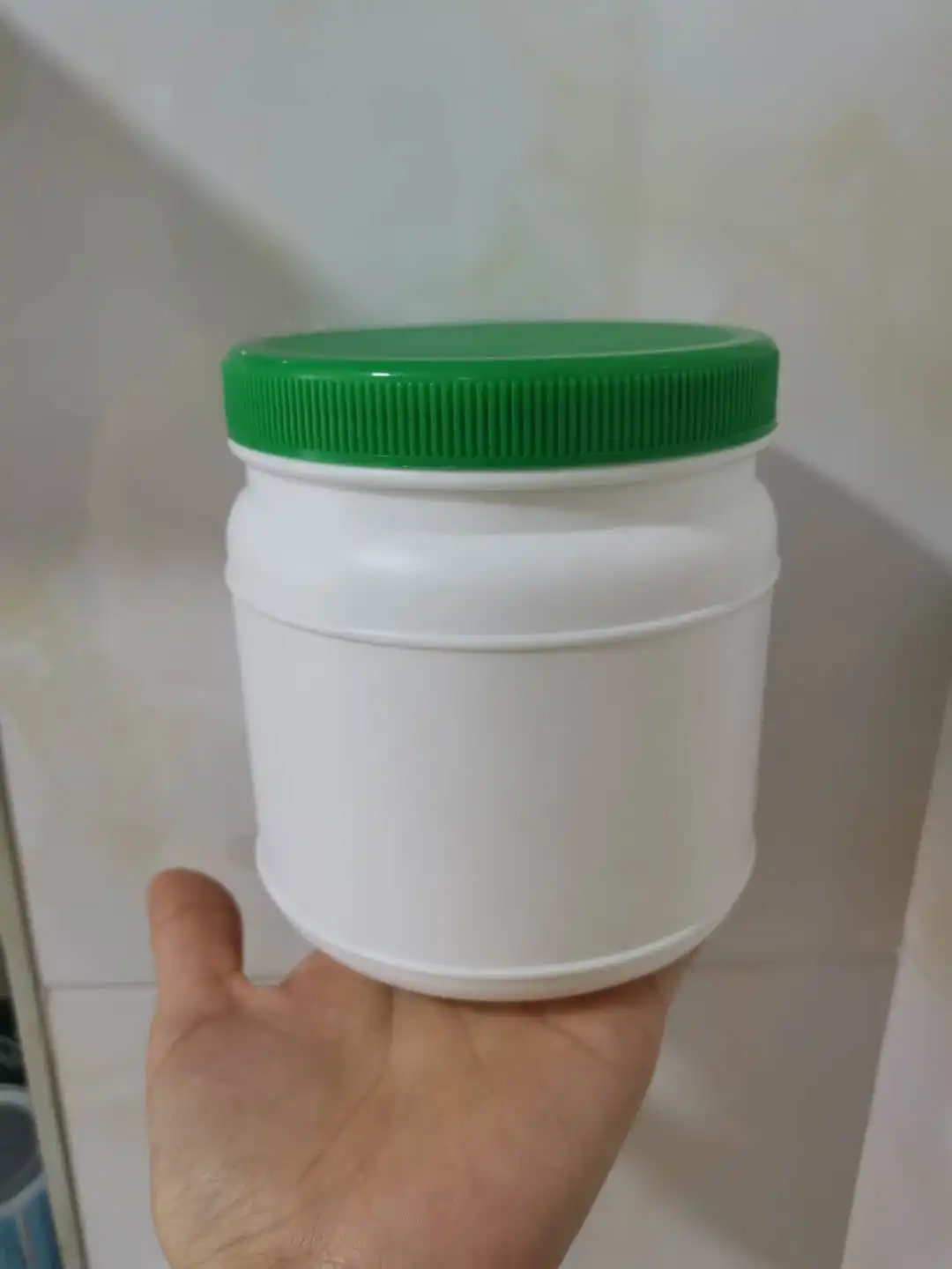 Weikang пустые винтовые крышки HDPE пластиковый контейнер для белкового порошка с черной и белой крышкой