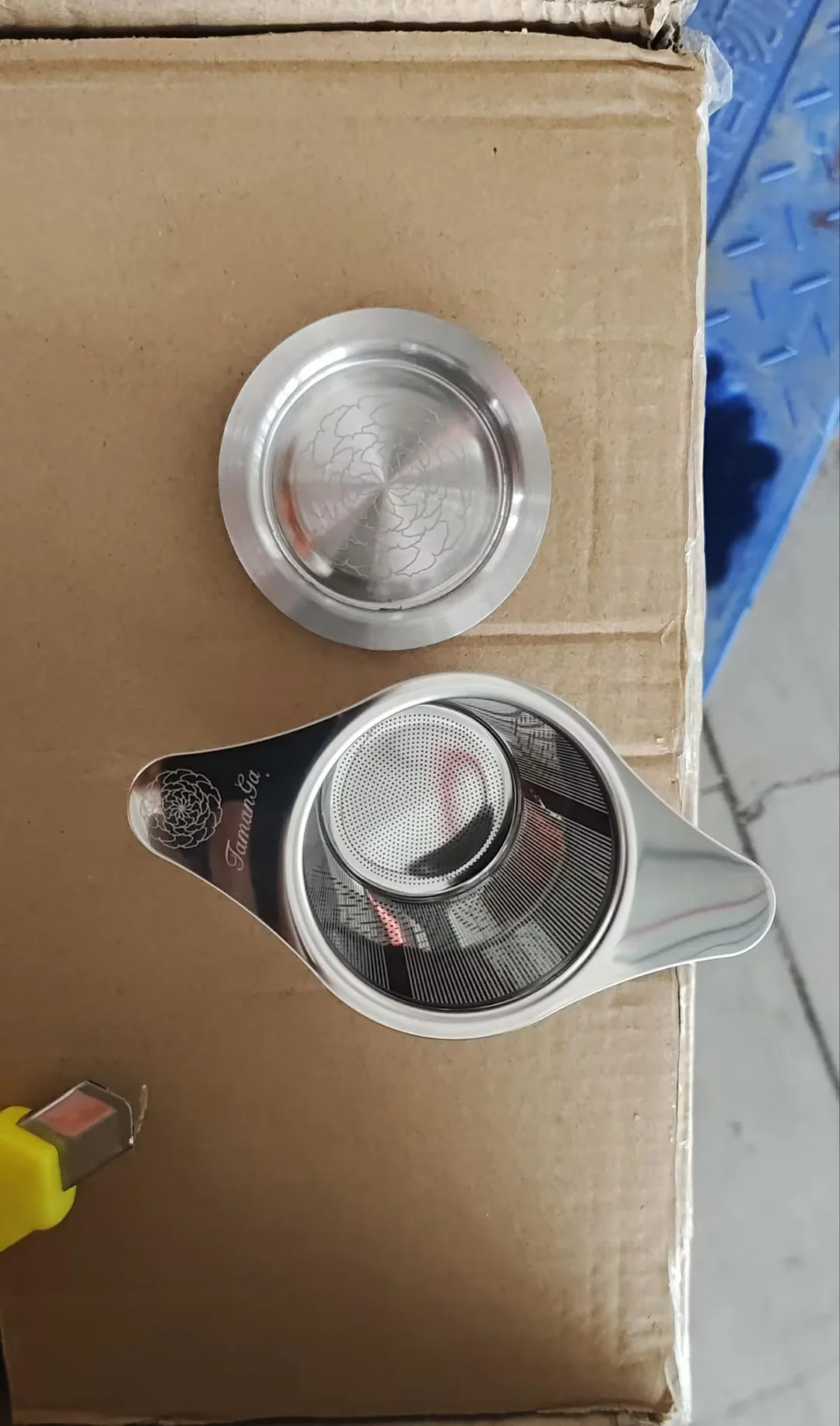 Custom Simple Rust-Resistant Stainless Steel 304 Tea Infuser Handle Food Safe Metal Mesh Filter Ceramic Silver Tea Filter