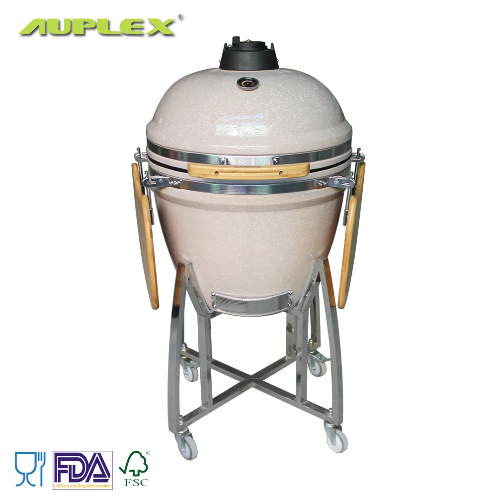 Auplex Asador Rotisserie 21inch Hand Painted  Charcoal bbq Smoker Ceramic Egg Kamado barbecue Grill