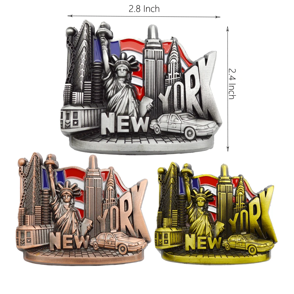 Top Quality Strong Refrigerator Magnets Metal Fridge Magnet Custom New York City Souvenir Gift