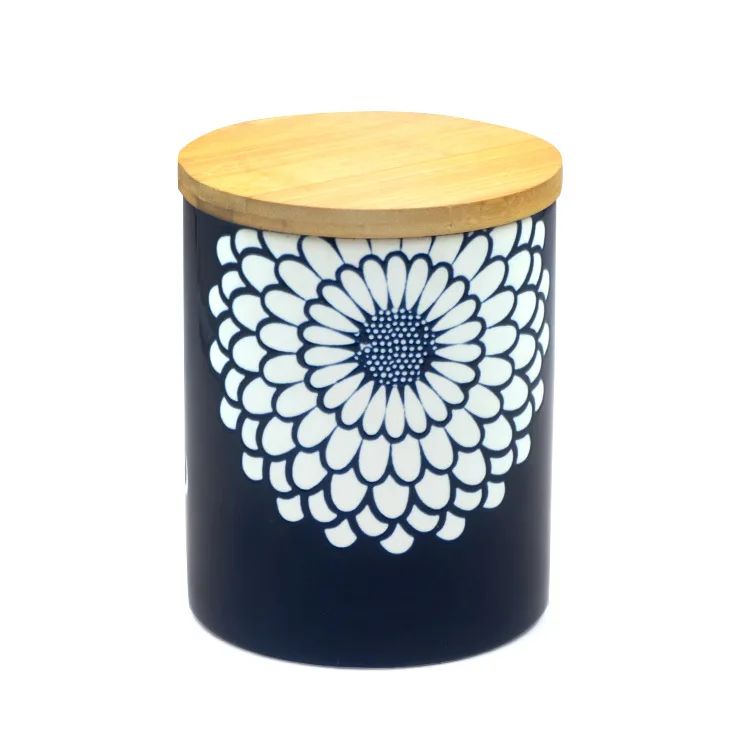 Luxury Exclusive Culture Pattern Ceramic Jar Candles Gift Oem Natural Soy Wax Essential Oil  Candle Jars With Lid Jar