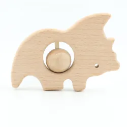 Милый сенсорные деревянный Прорезыватель для зубов при прорезывании зубов игрушечных колец