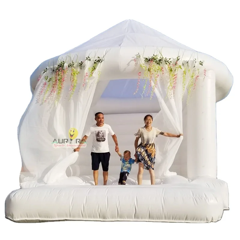 Popular all white inflatable wedding bouncer commercial inflatable bouncer castle wedding bounce house for adults wedding party