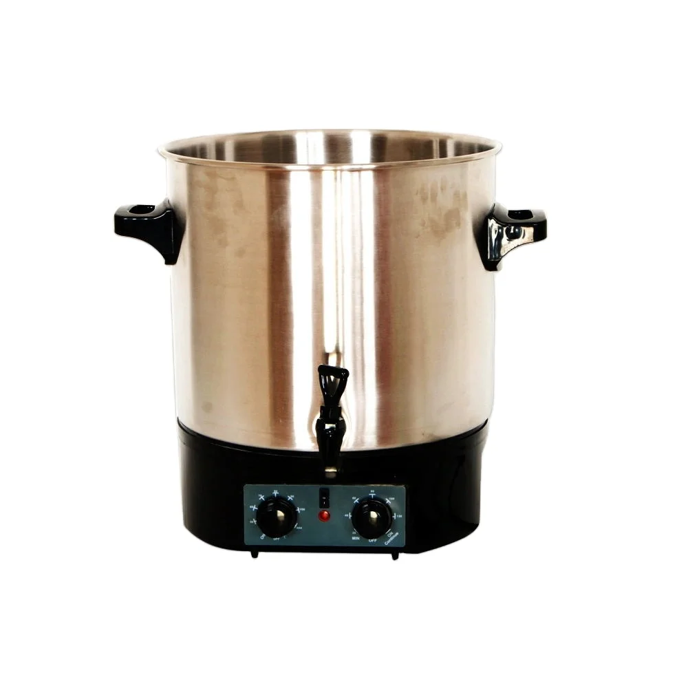 Candle making wax melter with spout and temperature