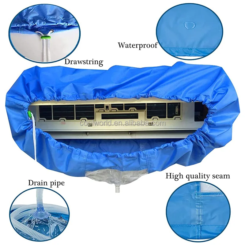 Q-535 Air Conditioner Waterproof Cleaning Cover for 2P-3P with Drain hose