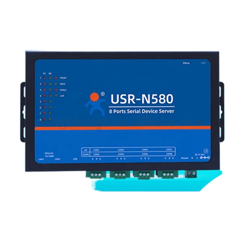 USR-N580 Industrial Serial Ethernet Converter 8 Serial Port RS485 Serial Device Server Support ModBus RTU to TCP Ethernet