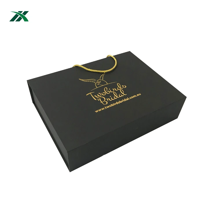 Custom Golden Foil Logo Hair Extension Box Hair Wigs Packaging Rigid Cardboard Paper Gift Boxes
