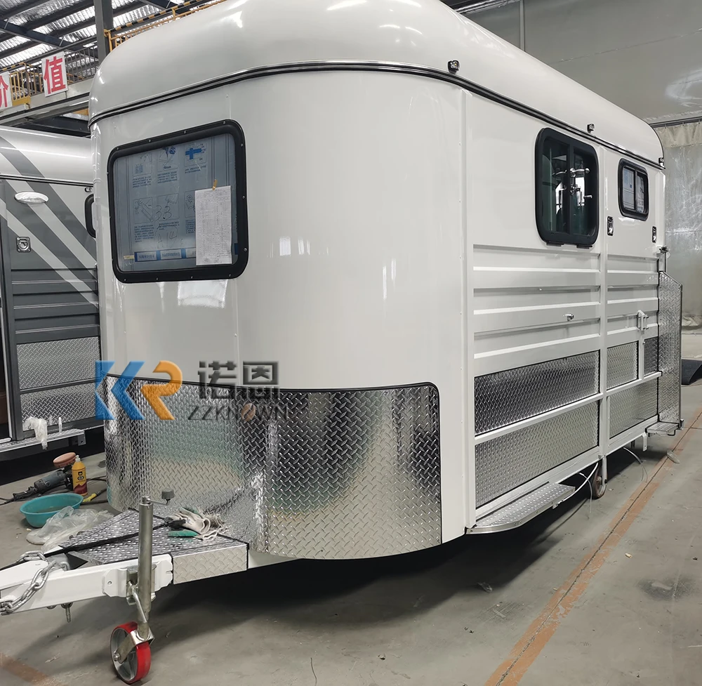 2 Horses Angle Load Horse Trailer with Standard Configuration Transportation Horse Floats Truck