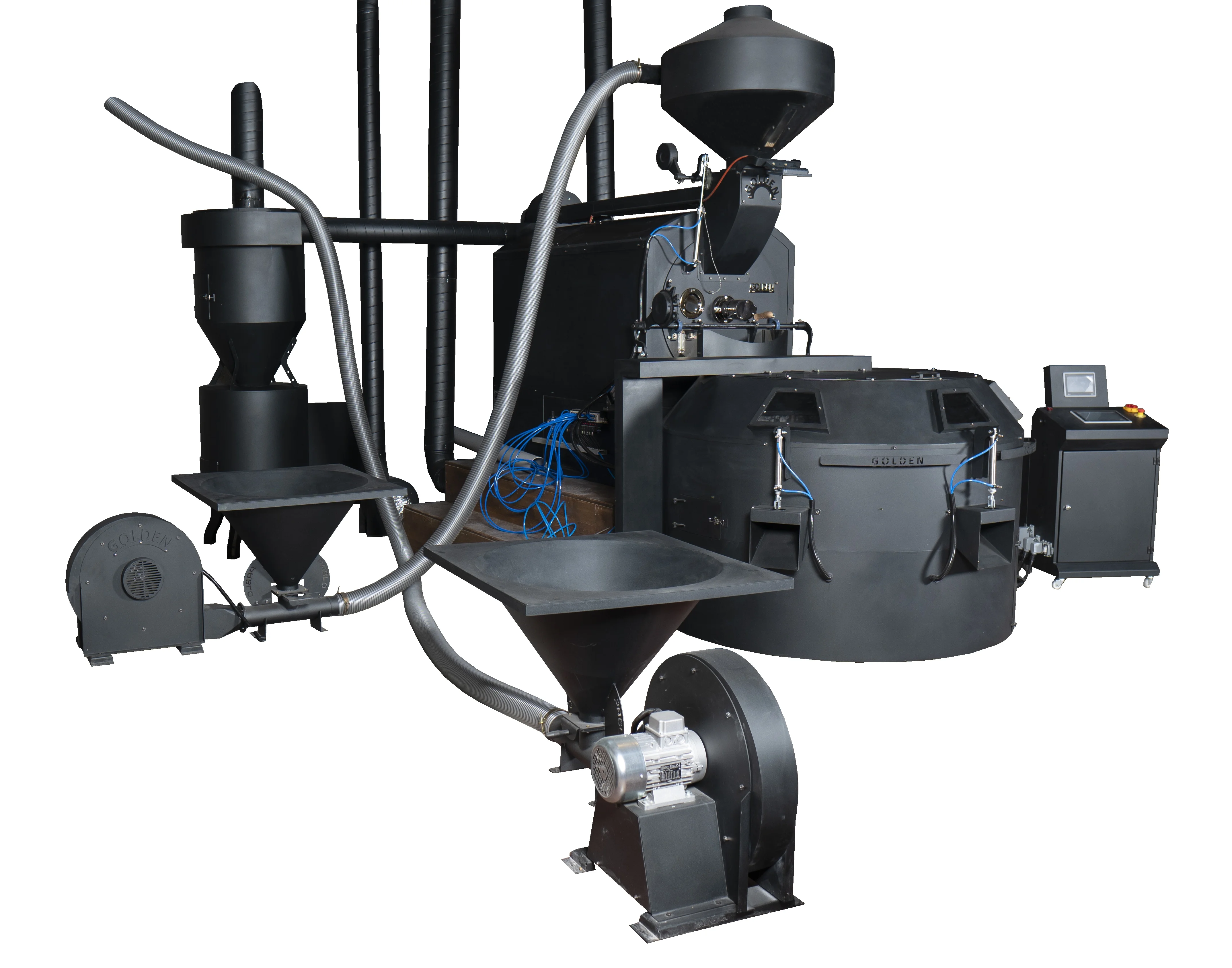 
GR60 Golden Coffee Roaster 60 Kg Batch Capacity Industrial PLC Screen and Loader and with Hot Air Roasting System 