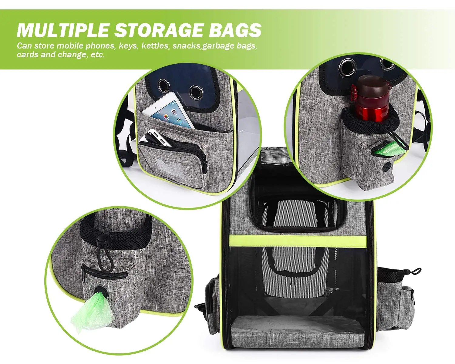 Portable Expandable Outdoor Foldable Space Carrying Bag pet backpack for dogs and cats