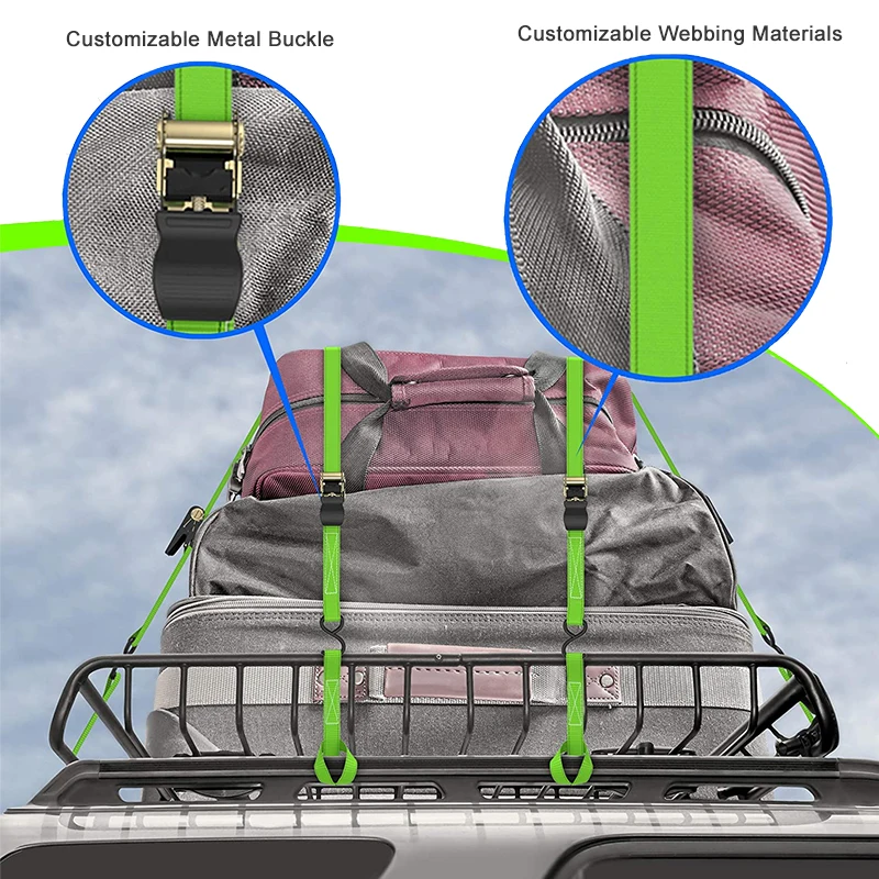 Gacent Factory OEM Custom Ratchet Tie Down Car Truck Binding Cargo Lashing Belt Webbing for Rhino USA Ratchet