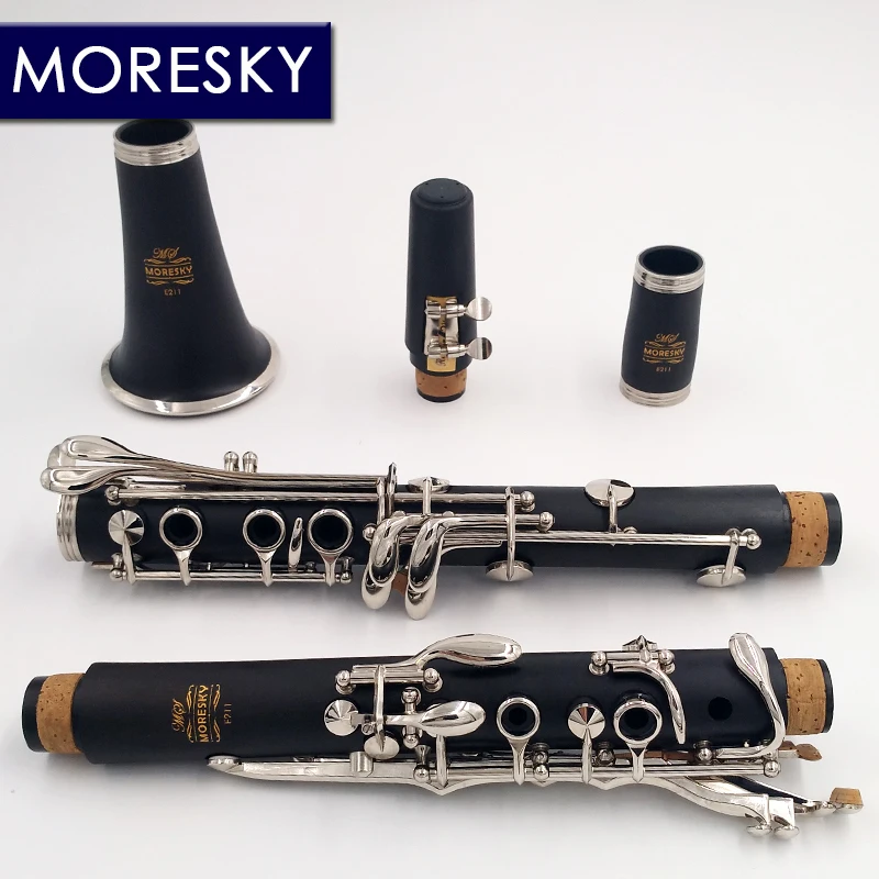 MORESKY Professional Wind Instrument Clarinette Bakelite 17 keys A tune clarinet  A-clarinet E211