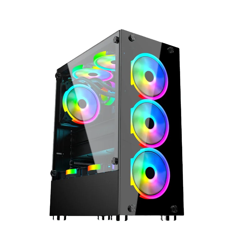 Tempered glass gaming pc cabinet ATX full tower gamer computer case