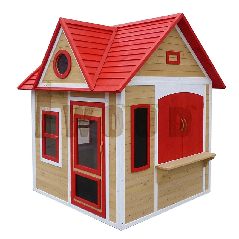 customized red blue orange green colors cubby house for backyard domestic use wooden kids play house
