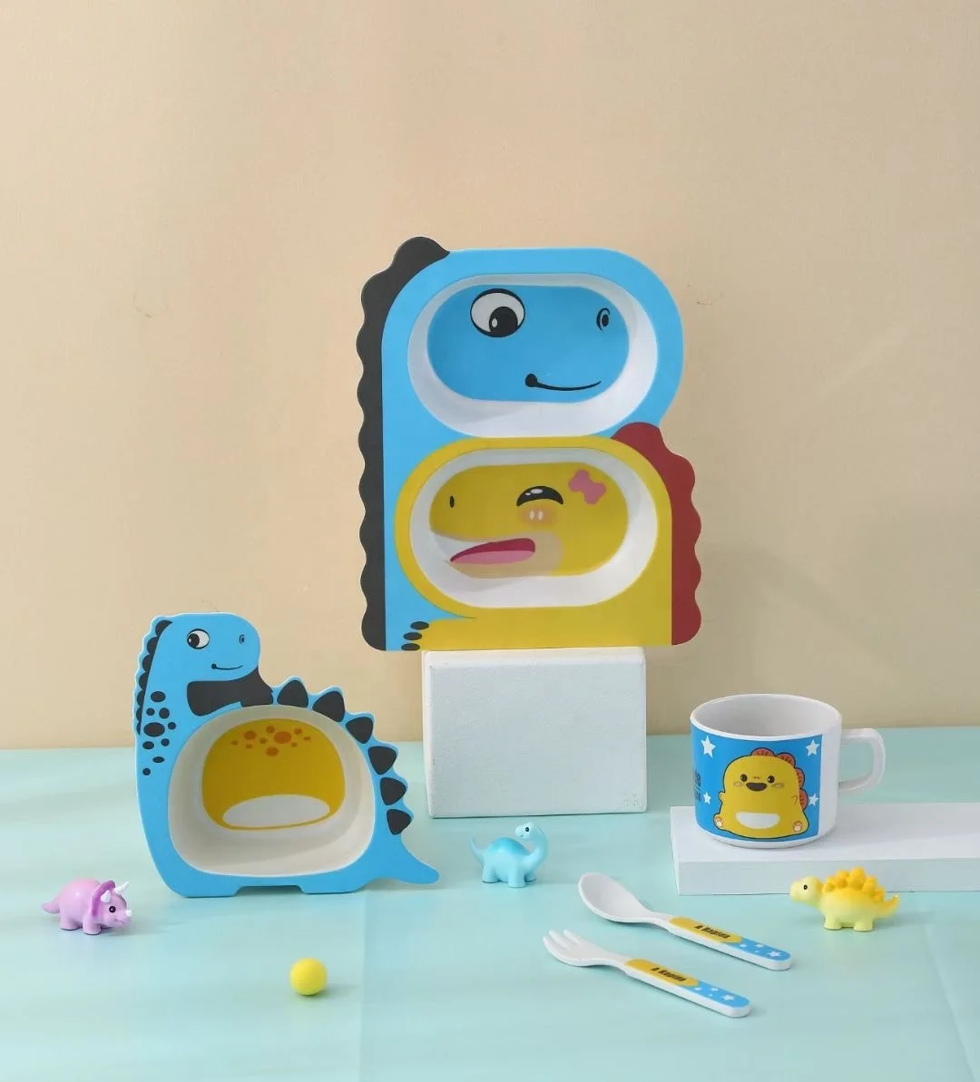 2023 AOHEA  BPA Free Unbreakable Baby Feeder Tableware Weaning Eating Feeding Set