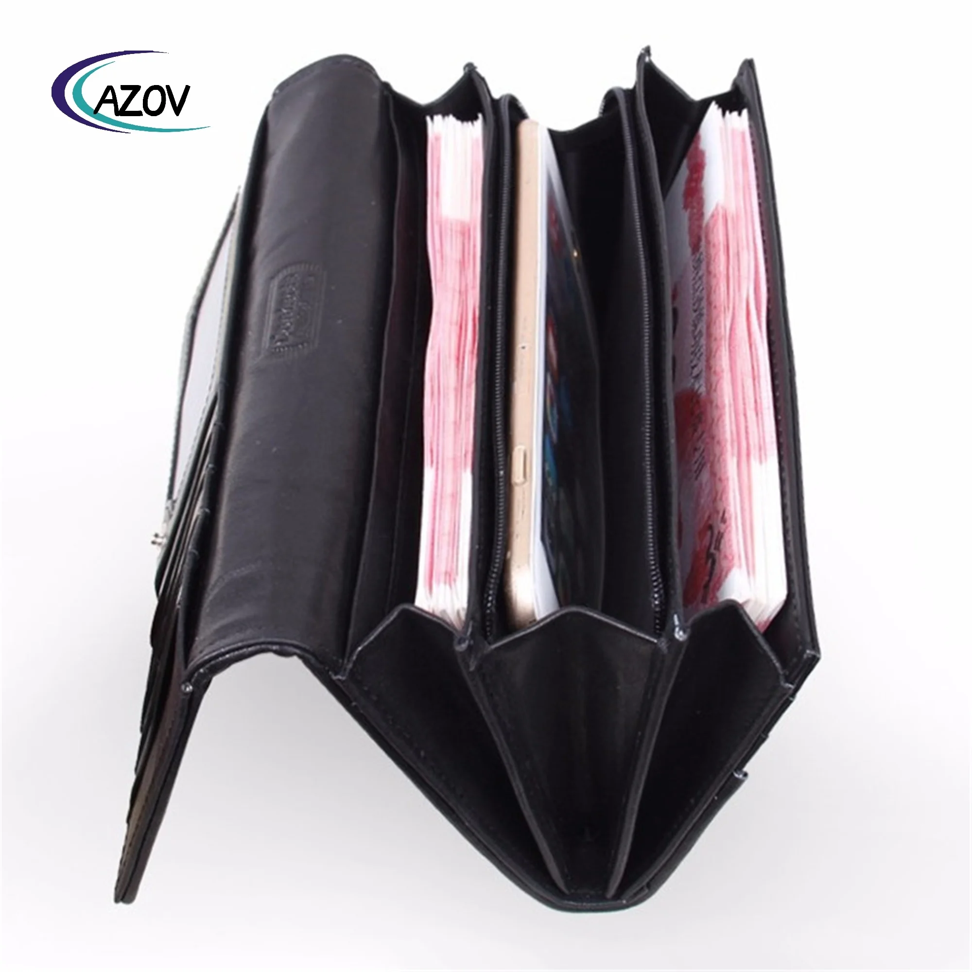 Luxury designer ladies long alligator leather purse wallets for women