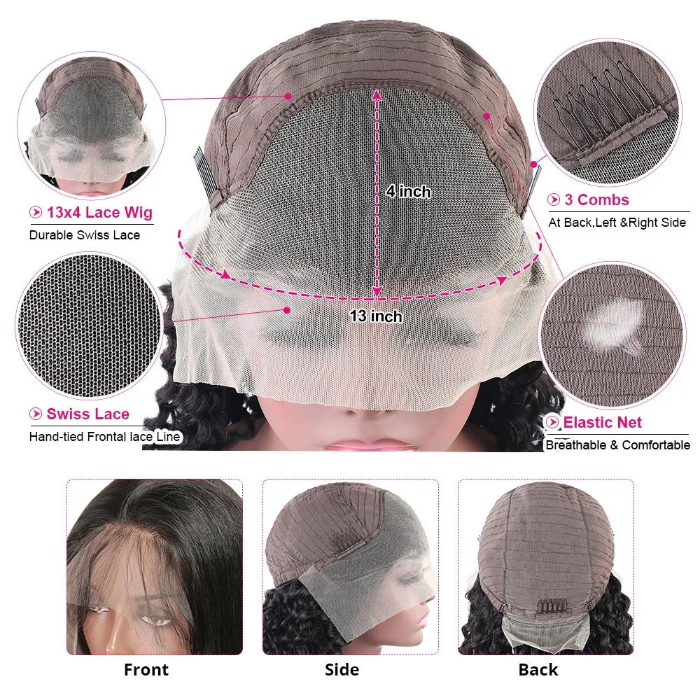 Glueless 13X4 13X6 Hd Lace Frontal Light Yaki Lace Wig,Kinky Straight Full Lace Wig Human Hair,Yaki Straight Lace Front Wig