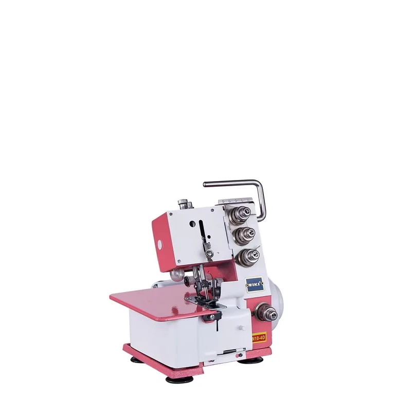 JUKKY/WIKI FN2-4D Mini Household Overlock Sewing Machine FOUR thread with light easy to operate 8.5kg wight pink and white color