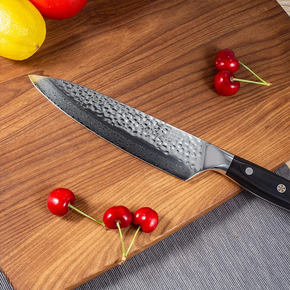 Unique japanese kitchen damascus chef knives set making chopping sharpest German carbon steel blank knife custom logo