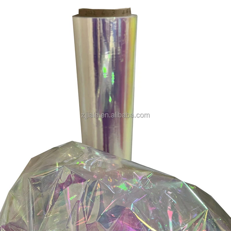 18Micron Blue color Rainbow Film Soft Translucent Injection PET Stretch  Film