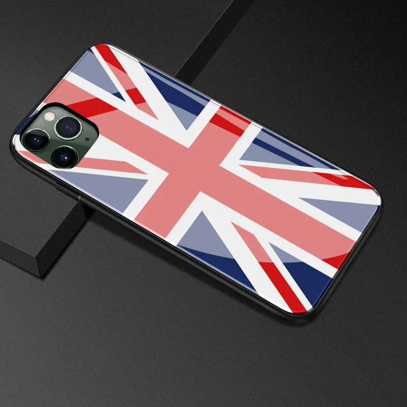 Hot Selling Creative National Flag Design Tempered Glass+TPU Phone Case For iPhone 13 13 Pro Max