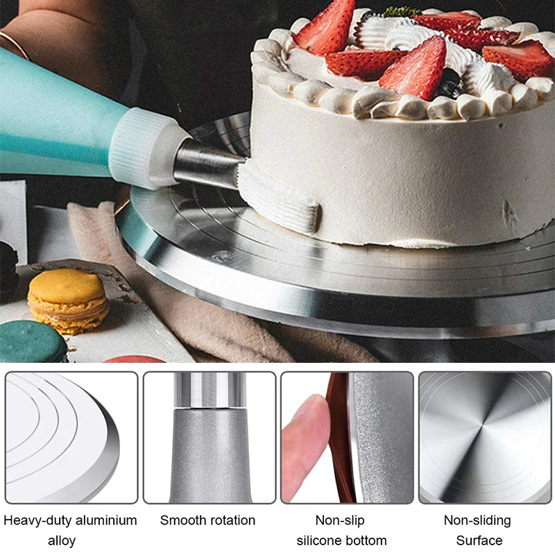  Free Sample Stainless Steel Russian Cake Turntable Icing Nozzles Tips Decorating Tools