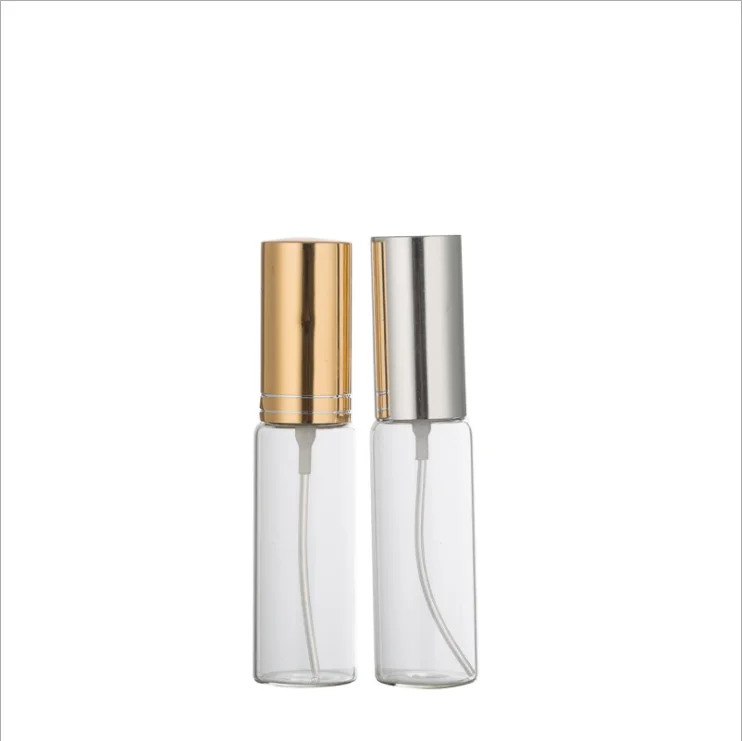 2ml/5ml/8ml/10ml empty portable bottle glass vail spray bottle with custom box white black silver gold cap