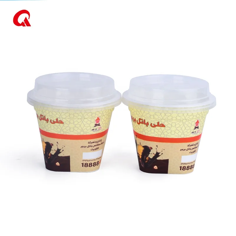 7oz 200ml IML PP injection plastic cup dessert frozen food packaging plastic cup for yogurt with lid