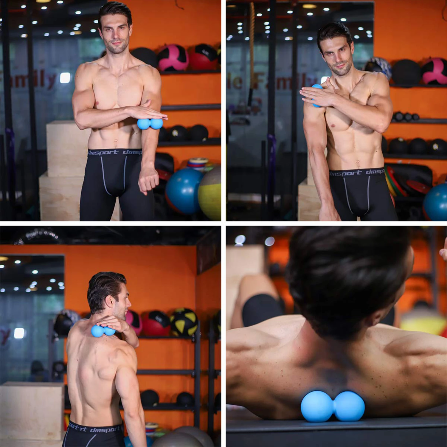 OEM Peanut/Single Exercise Yoga Rubber/Silicone Ball Massage Lacrosse Ball with logo for Myofascial Release Foot Hand Massager