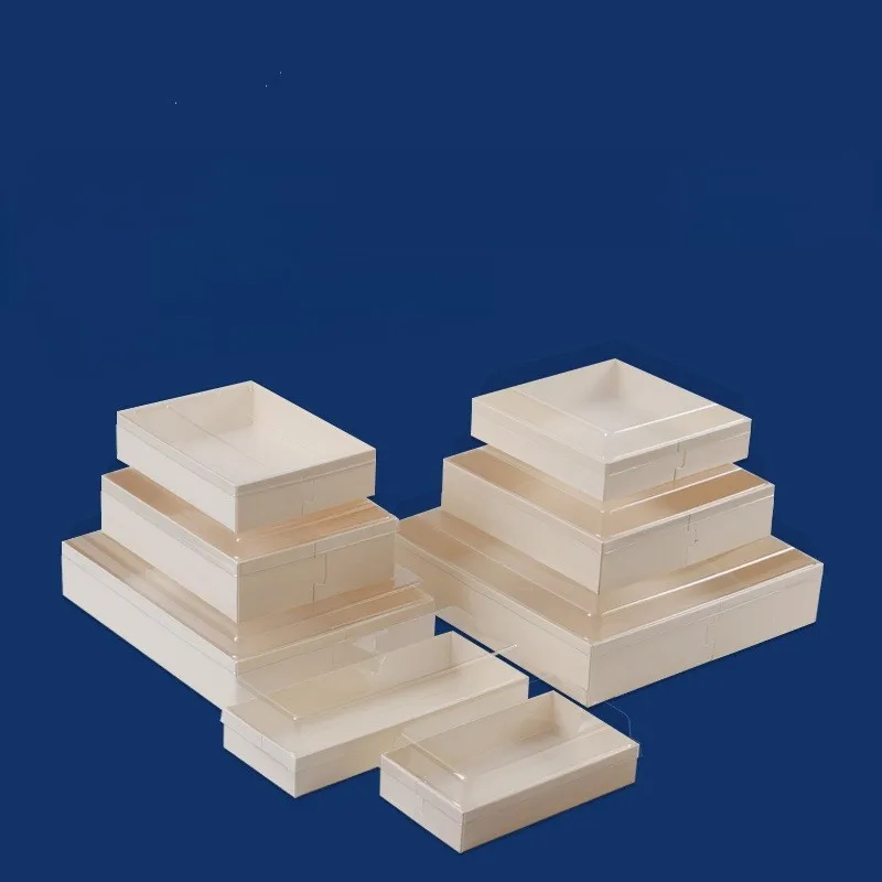 ESTICK Wooden Disposable Environmentally Friendly Takeaway Sushi Pastry Dessert Tiramisu Wooden Box For Food Container Packaging