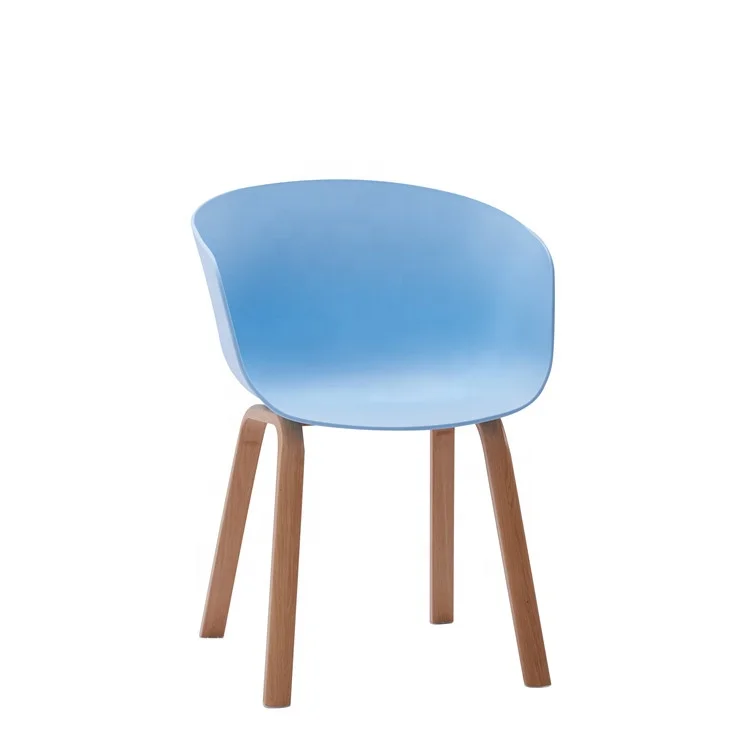 
Modern cheap armrest light blue plastic cafe chair 