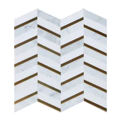 Light luxury stone mosaic brass gold stainless steel metal marble mosaic