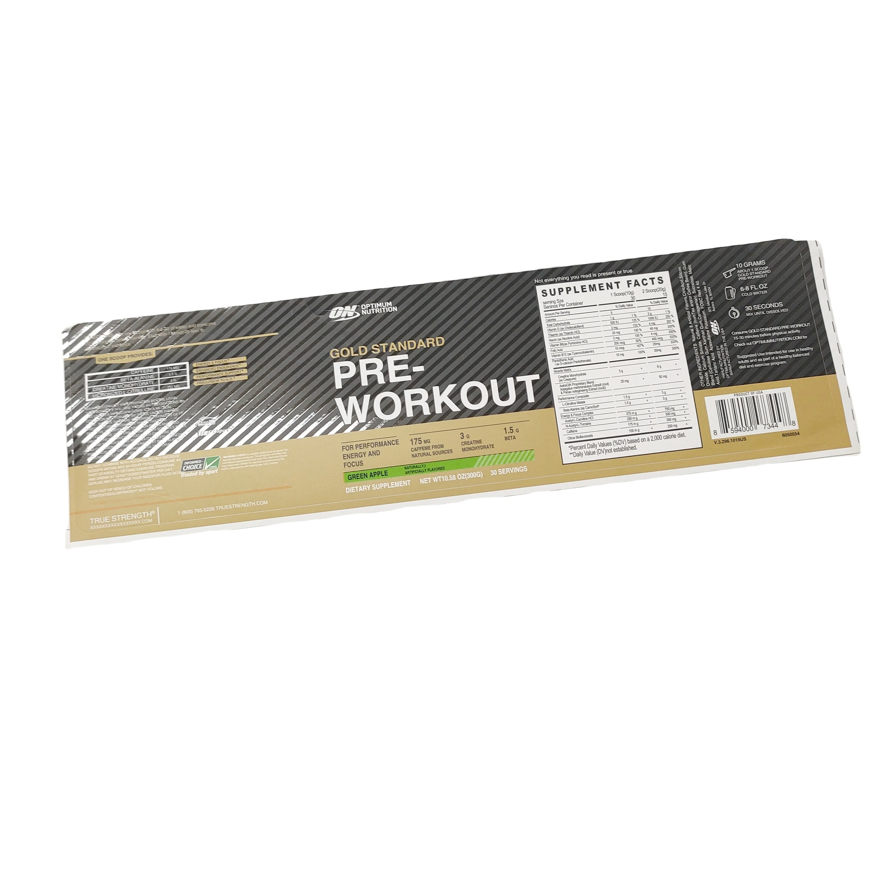 Wholesale Sports Nutrition Ingredients BCAA Creatine EAA Protein Pre Workout Powder label
