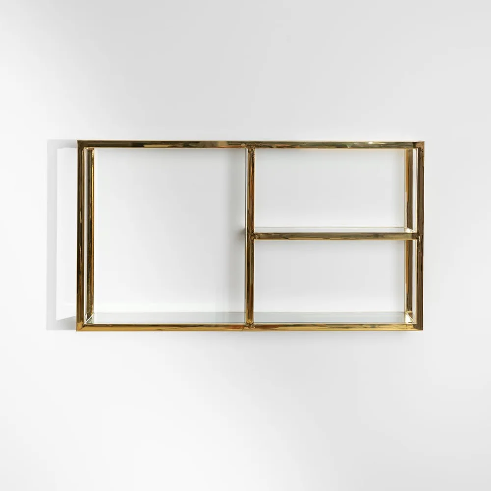 Metal glass hanging cabinet storage shelf wall mounted display wash bathroom living room furniture