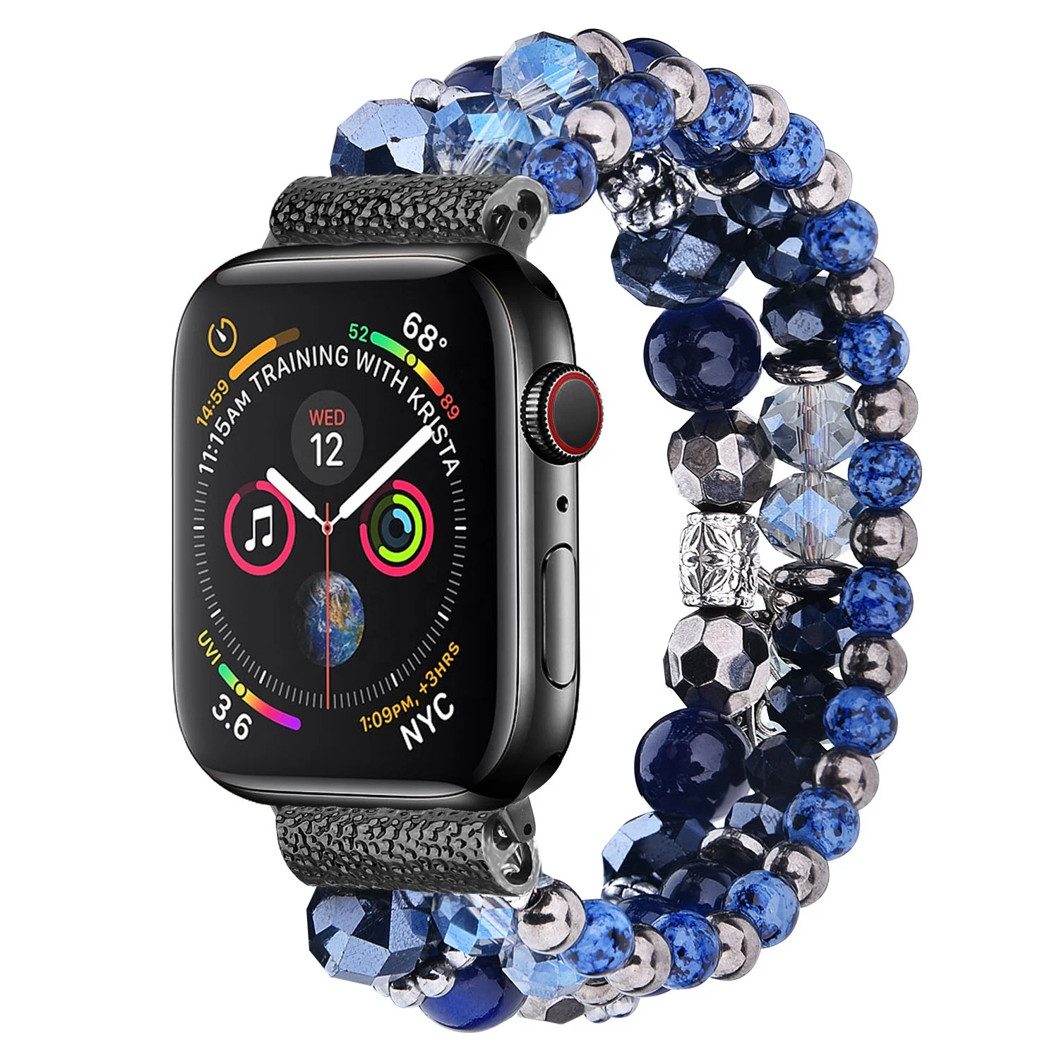 Ремешок полимерный для Apple Watch браслет ручной работы с индивидуальными бусинами часов 38 мм 40 41 42 44