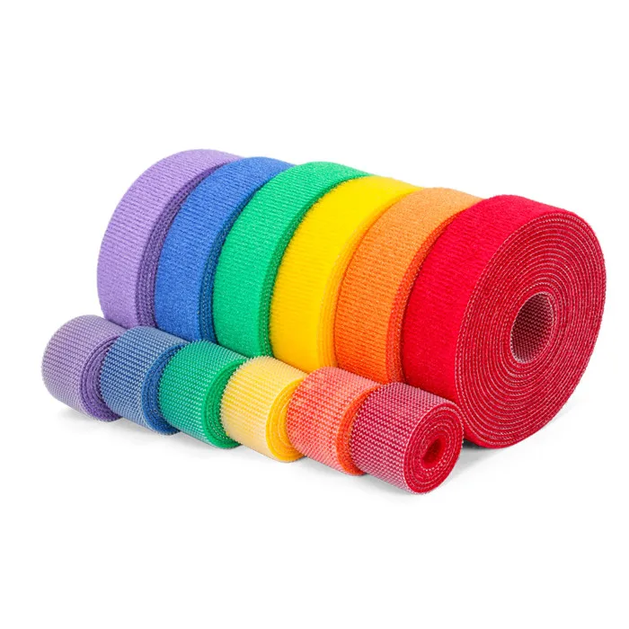 Colorful heavy duty pure nylon self adhesive reusable wrap pallet strap belt super elastic back to back hook and loop cable ties