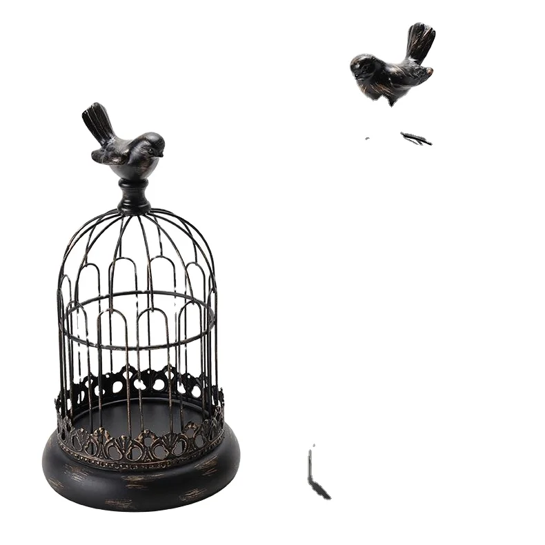 Bird Cage Rustic Metal Customized Nordic Home Decoration Luxury Candlestick Holder For Candles