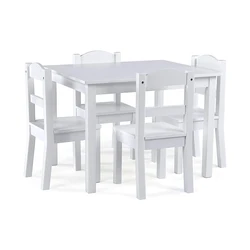 Kids Wood Table and Chair Set Modern Table and 4 Chair Set Children Furniture