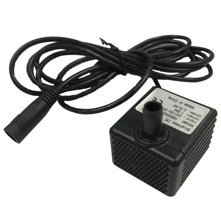 Long life low power high efficiency ultra-quiet CE 1-5W 0.5-2M 30-180LPH DC jack 12 volt mini submersible pet drink water pump