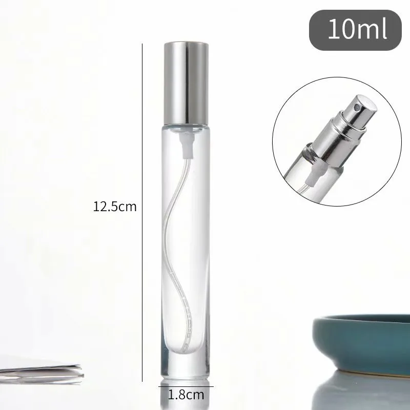 10ml Square Empty Thick Bottom Perfume Glass Bottle 10 ml Round Roll On Bottle With Stainless Steel Roller For Essential Oil